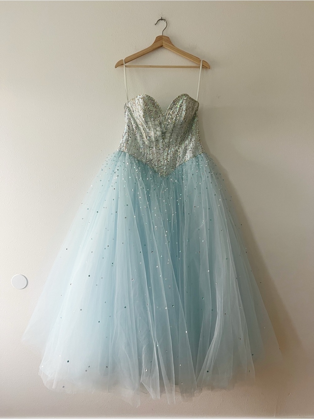 MORI LEE | Cinderella Ballgown Tulle Sequin Strapless Prom Dress | 6